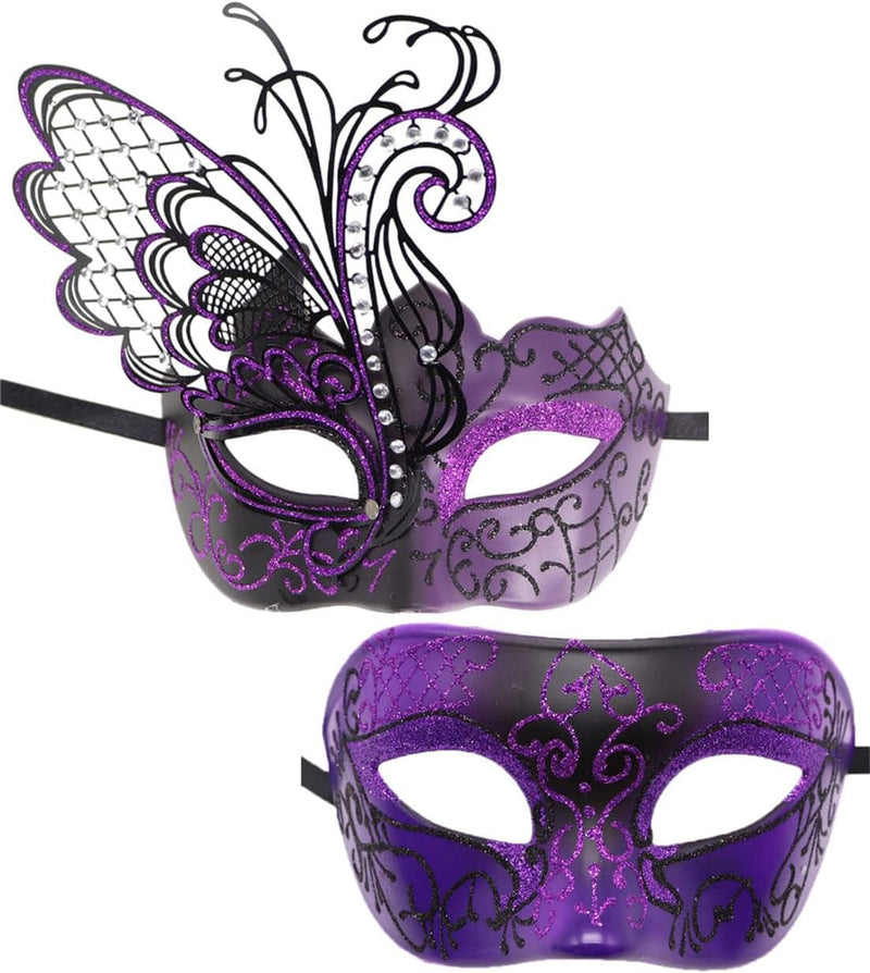 Awlsyj Couples Masquerade Mask Metal Roman Venetian Halloween Mardi Gras Costumes Party Ball Prom Mask