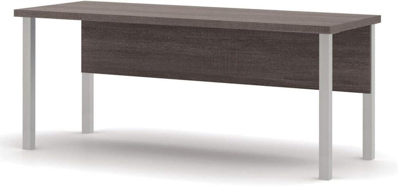 Bestar Pro-Linea Table Desk with Square Metal Legs, 72W, Bark Grey