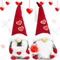 2PCS Valentines Day Gnome Decorations,Cute Handmade Plush Doll Elf Mr and Mrs Table Ornaments Scandinavian,Indoor Home Tabletop Decor Party Valentines Day Sharing Gifts Women Adult Kids (Red A) Home & Garden > Decor > Seasonal & Holiday Decorations YXIAOJIE Red B  