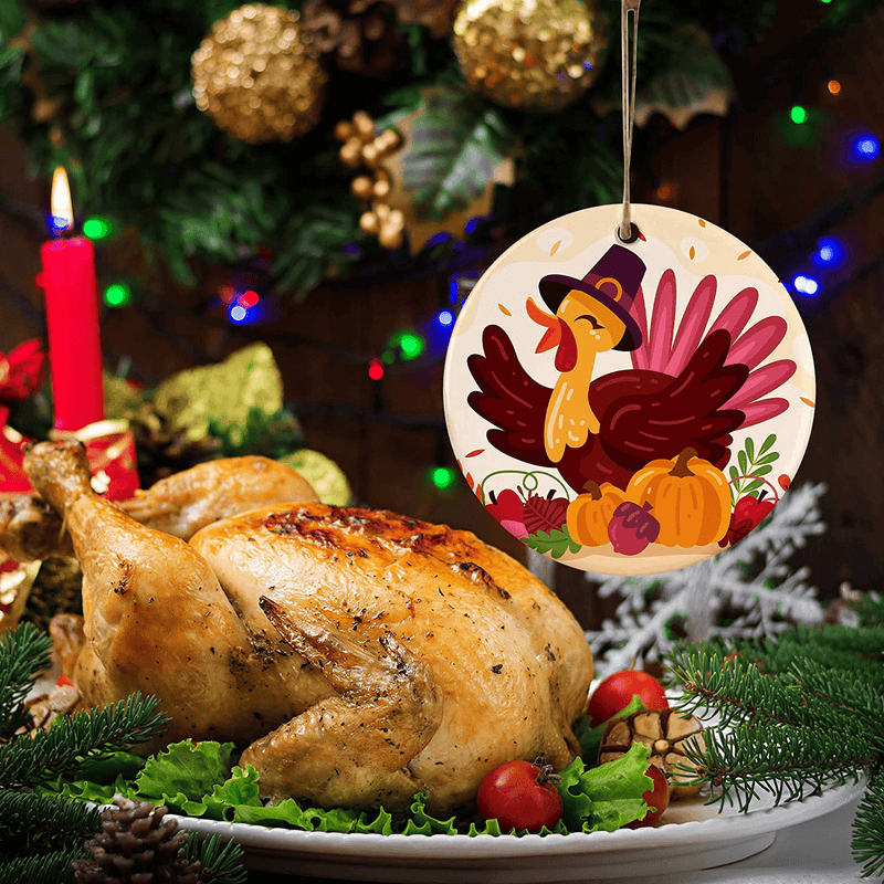 3/5/10/20/30 PC Fall Thanksgiving Turkey Wooden Ornaments, Alonea New Tree Hanging Decorations, Hanging Decor, Round Ceramic Holiday Blessing Gift for Family, Friend for Wedding Party Decor Home & Garden > Decor > Seasonal & Holiday Decorations& Garden > Decor > Seasonal & Holiday Decorations N / A   