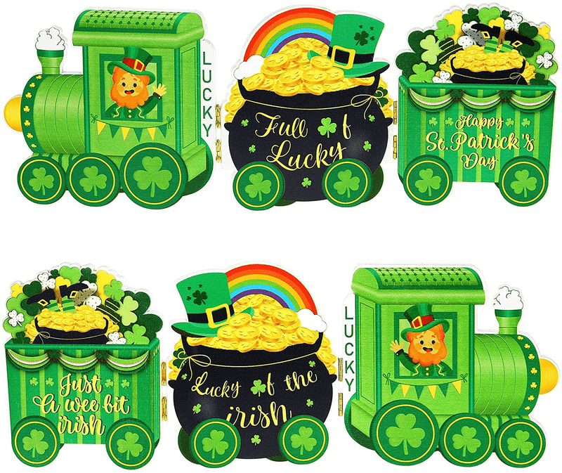 3 Pieces Valentine'S Day St. Patrick’S Day Table Centerpiece Decorations Love Shamrocks Theme Train Wooden Decorations for Valentine'S Day St. Patrick’S Day Anniversary Party (Shamrock)