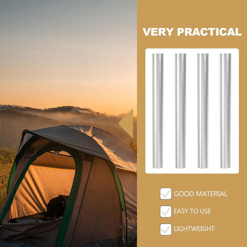 4Pcs Tent Pole Repair Tents Tent Replacement Tubes Tent Pole Fixing Tube Tubes for Tent Pole Connection Tube Tent Connector Tube Tent Supply Aluminum Alloy Maintenance Tube