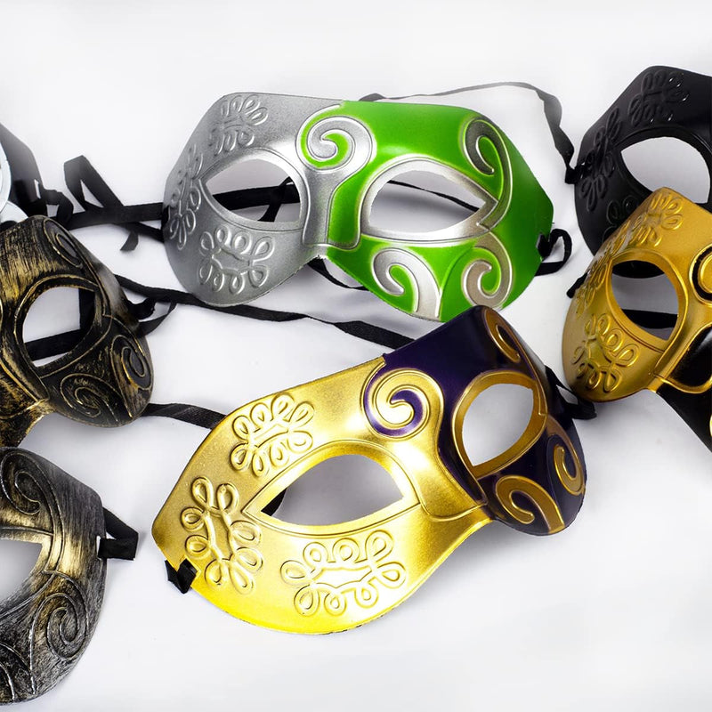 7 Pieces Unisex Retro Masquerade Mask Mardi Gras Costume Party Acccessory