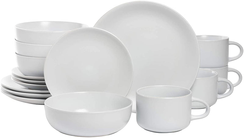 10 Strawberry Street Wazee Matte Coupe Dinnerware Set, 16 Pc, Black