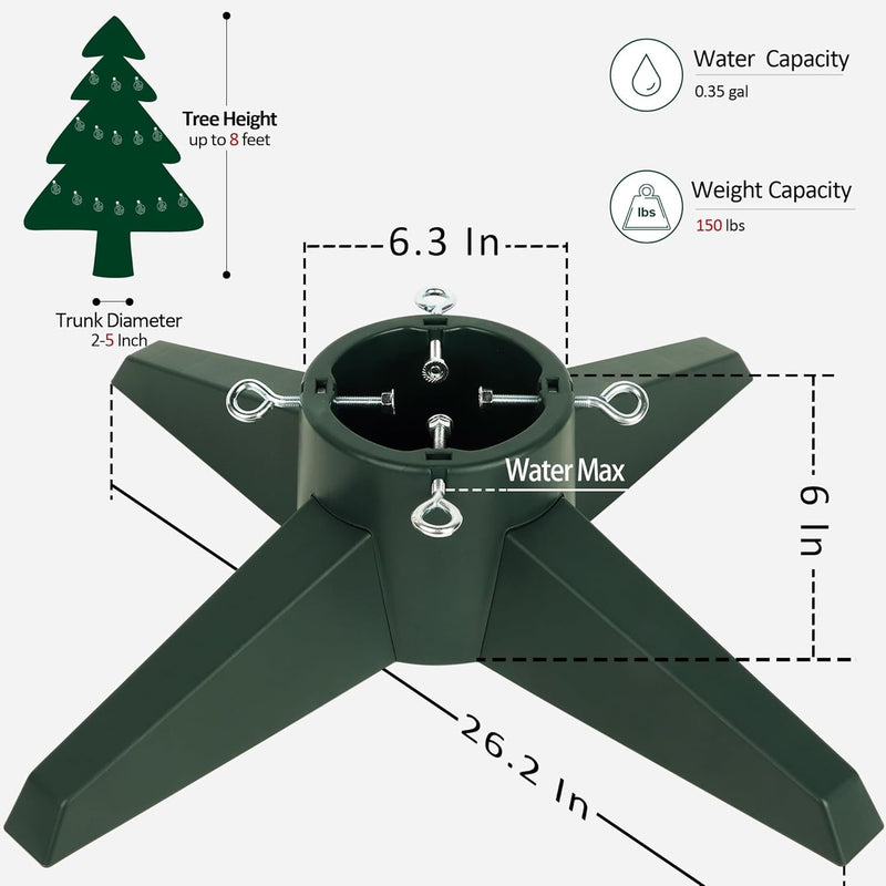 FORUP Christmas Tree Stand, Xmas Tree Base Stand, Christmas Tree Holder for Real Trees, Green