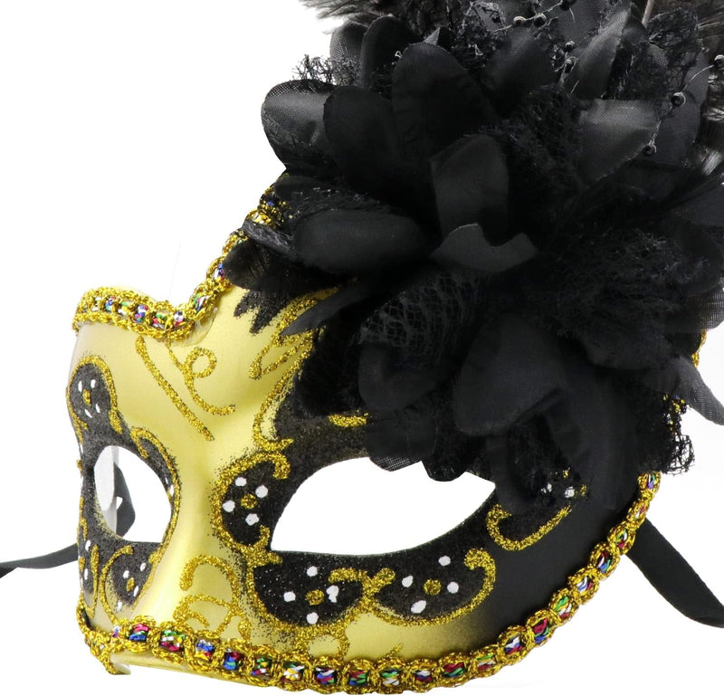 Coddsmz Women Feather Masquerade Mask Venetian Party Mask Mardi Gras Masks Princess Fancy Dress Mask Halloween Costume Mask