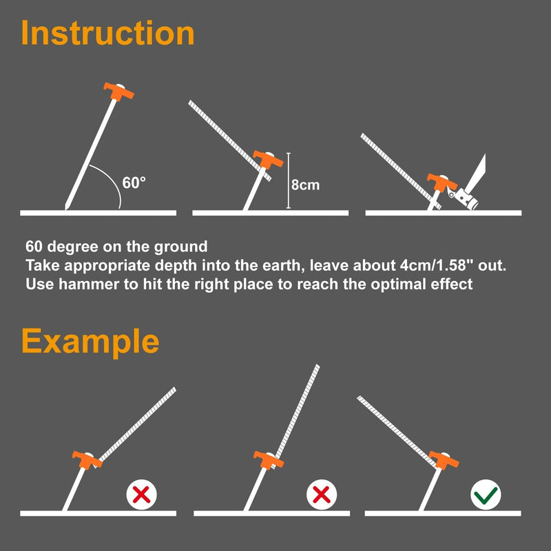 ABCCANOPY Tent Stakes Camping Tent Stakes, 10Pc-Pack (Orange)