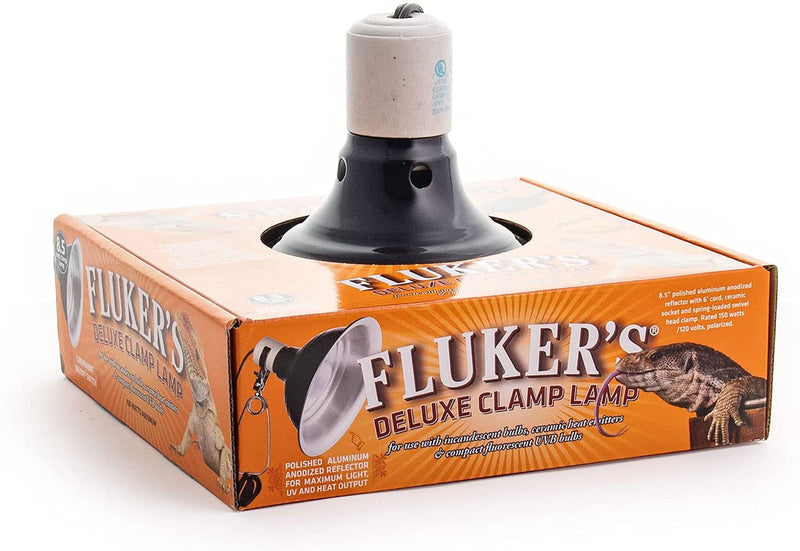 Fluker'S Repta-Clamp Lamp, Heavy Duty Clamp Light for Reptile Tanks and Terrariums, UL/CUL Approved, Great for Reptile Basking, 150-Watt Maximum with On/Off Switch, 8.5"