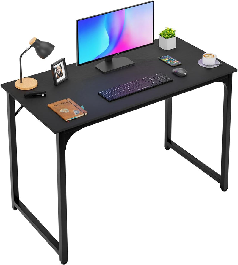 FDW 39 Inches Computer Desk, Modern Simple Style Desk for Home Office, Study Student Writing Desk,Brown