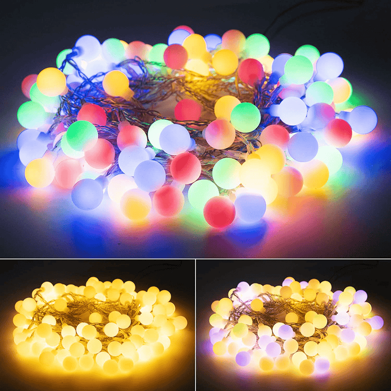 33 Feet 100 Led Mini Globe String Lights, Fairy String Lights Plug in, 8 Modes with Remote, Decor for Indoor Outdoor Party Wedding Christmas Tree Garden, Warm White Home & Garden > Lighting > Light Ropes & Strings Minetom Warm & Multicolor 33 Ft. 