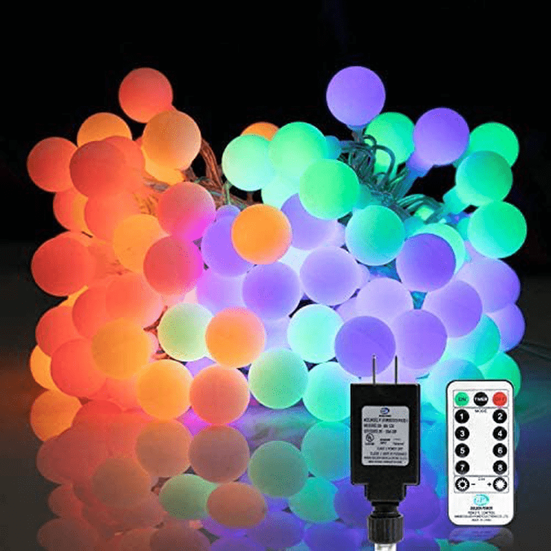 33 Feet 100 Led Mini Globe String Lights, Fairy String Lights Plug in, 8 Modes with Remote, Decor for Indoor Outdoor Party Wedding Christmas Tree Garden, Warm White Home & Garden > Lighting > Light Ropes & Strings Minetom Multicolor 33 Ft. 