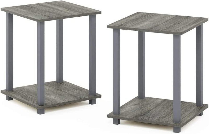 Furinno Simplistic Lot de 2 tables d'appoint, lot de 2, pin ambré/noir