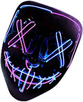 BOMLY Halloween Purge Mask Light up Scary Mask EL Wire LED Mask for Festival Party Gifts