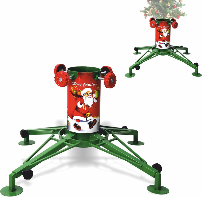 Christmas Tree Stand - 4" Wide Cylinder - 22"-45" Adjustable Stand - Christmas Tree Stand for Live Tree 5 to 8 Feet - Christmas Tree Stand with Water Reservoir - 1.2"-3.75" Trunk Capacity