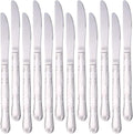 Dinner Fork Salad Dessert Forks Rose Pattern 12 Pieces, BUY&USE Silver Stainless Steel 7.3-Inch Flatware