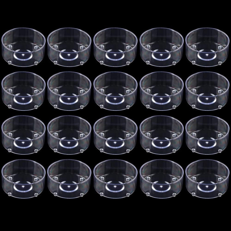 20 Pcs Small Reptile Feeding Bowl Plastic Water Bowl Food Dish for Spider Tarantula Small Reptile Lizard Gecko (Small: 1.43" D, 0.68" H)