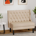 Andeworld Modern Tufted Loveaseat Settee Sofa Bench High Back with Arms Upholstered Couch for Dining Living Room Hallway or Entryway Seating,Beige