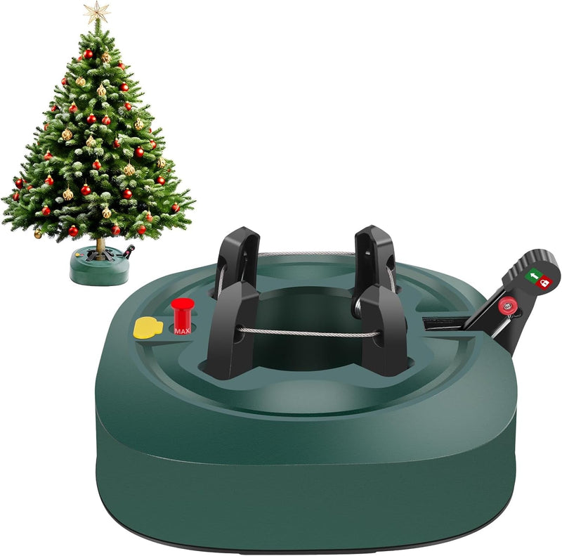 Christmas Tree Stand for Real Trees, Heavy Duty Live Christmas Tree Stand Fits 7.5 Ft Tree with 1.2-5 in Diameter, Easy Setup Christmas Tree Base Holder Stand with Water Level Indicator, Fast Clamp