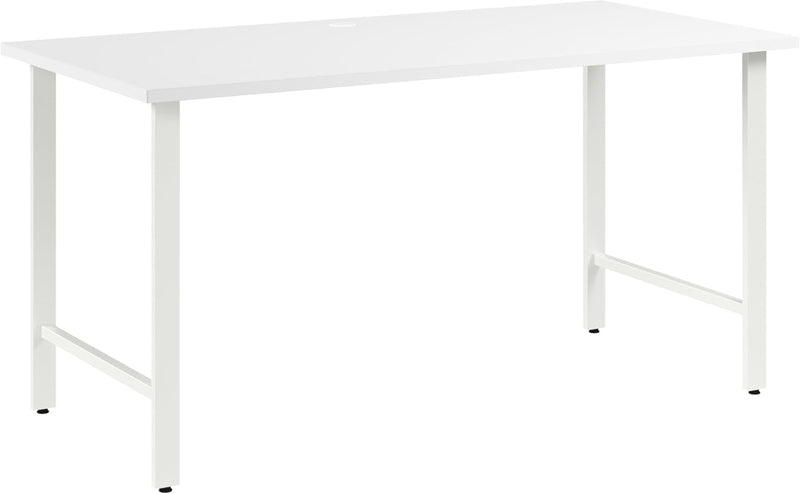 Bush Business Furniture Hustle 60W X 30D Computer Desk with Metal Legs in White, Modular Office Table for Home and Professional Workspace