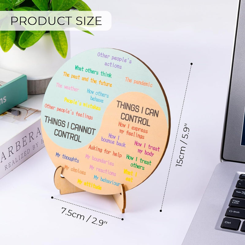 Feelings Wheel Therapy Office Desk Decor - Double Sided Mental Health Office Emotions Chart with Stand, Therapist Gifts for Home Office Women Man