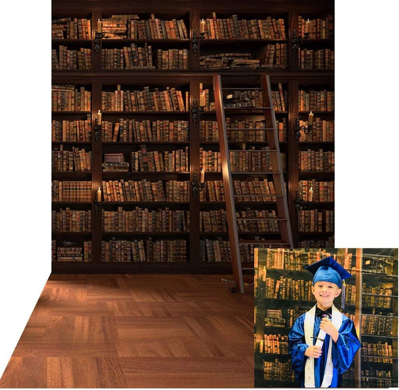 5X10Ft Wooden Bookshelf Photography Backdrop Library School Books Collection Photo Background Students Artistic Photo Booth Studio Props KP-004