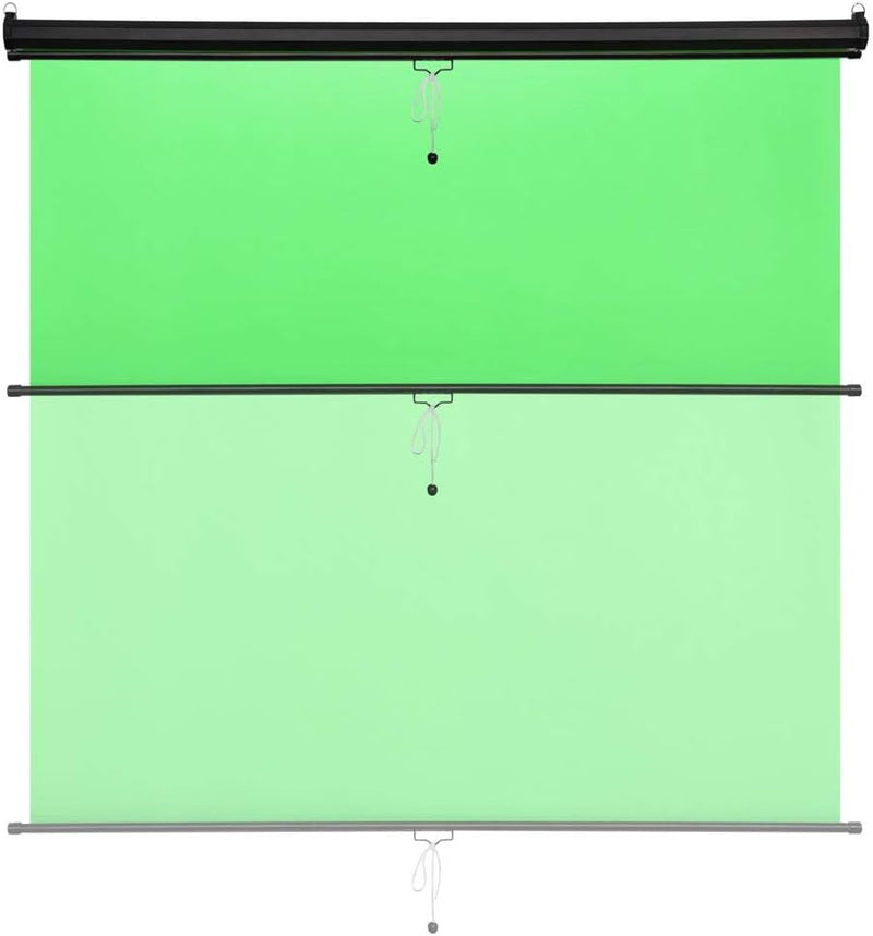 6 X 6 1/2 Ft Retractable Green Screen Backdrop with Self-Locking Wall or Ceiling Mounted Quick Retract Design for Photo, Video, Virtual, Interview Studios or Home Studios for Live Game, Live Stream