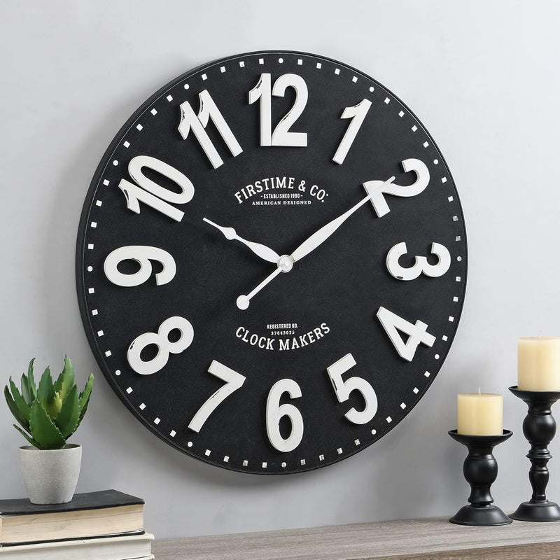 Firstime & Co. 27" Sullivan Wall Clock, Black,10081