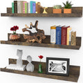 36 Inch Floating Shelves for Wall, Set of 3 in Walnut Brown, Modern Rustic Style, Wall Mounted Display Shelves, Picture Ledges by Icona Bay Furniture > Shelving > Wall Shelves & Ledges Icona Bay Walnut Brown 24" 
