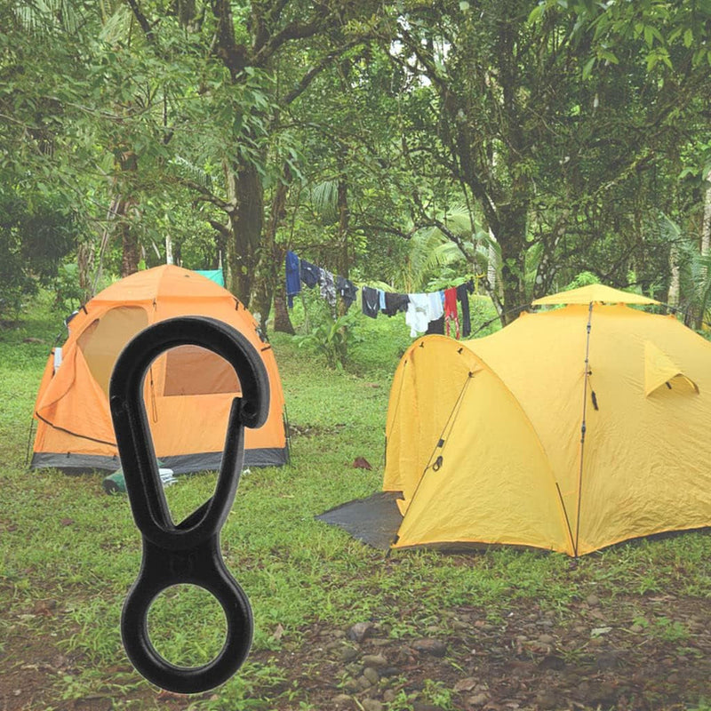 10Pcs Snap Clip Hook Camping Carabiner Buckle Outdoor Tent Accessories Multifunction Snap Hook Camping Equipment Tent Buckle Clips Tent Hooks for Lights Hanging to Canopy Heavy Duty