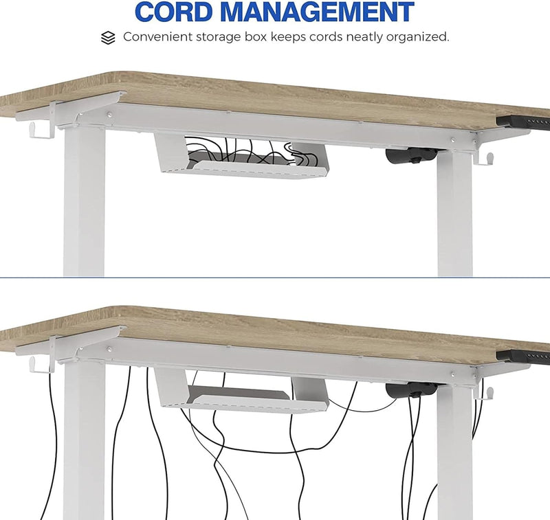 FLEXISPOT Standing Desk Electric Stand up Desk with 40 X 24 Inches Ergonomic Memory Controller Height Adjustable Desk with USB Charging Ports(White Frame + Classic Gray Desktop)