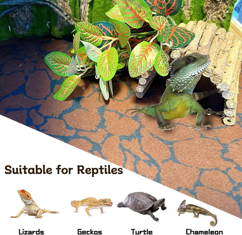 BNOSDM 2 PCS Reptile Carpet Mat Terrarium Liner Bedding Reptile Cage Mat Supplies for Tortoise Lizard Leopard Gecko Snake Chameleon 23.6’’ X 15.7’’