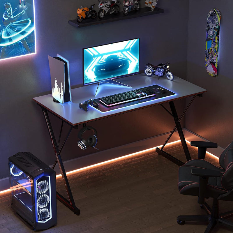 Cubicubi Gaming Desk 40 Inch PC Computer Desk, Home Office Desk Table Gamer Workstation, Simple Game Table, Gray