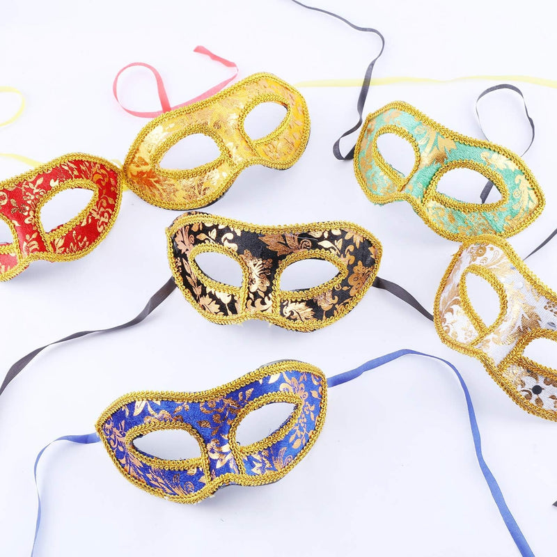 14 Pieces Masquerade Masks, Half Face Mardi Gras Retro Party Mask Unisex Venetian Mask