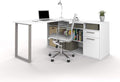 Bestar Solay L-Shaped Desk, 60W, Bark Grey