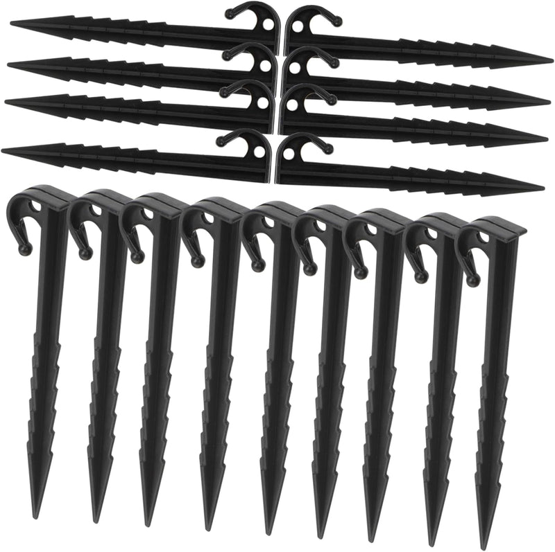 BESPORTBLE 25Pcs Garden Nails Camping Tent Inflatable Tents Beach Tents Tent Stakes Ground Anchors Camping Fixed Stake Tent Accessory Tarp Camping Accessories Abs Tent Stake Plastic Black