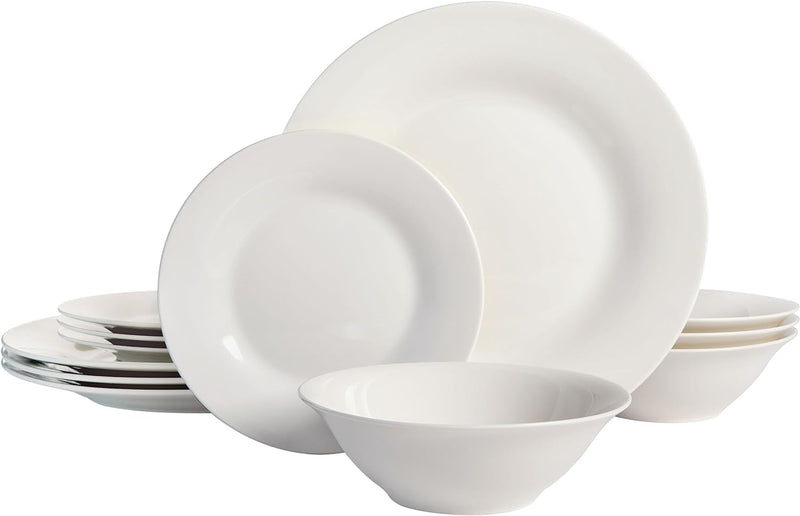 Gibson Home Classic Pearl 39 Piece Porcelain Whiteware Dinnerware Set