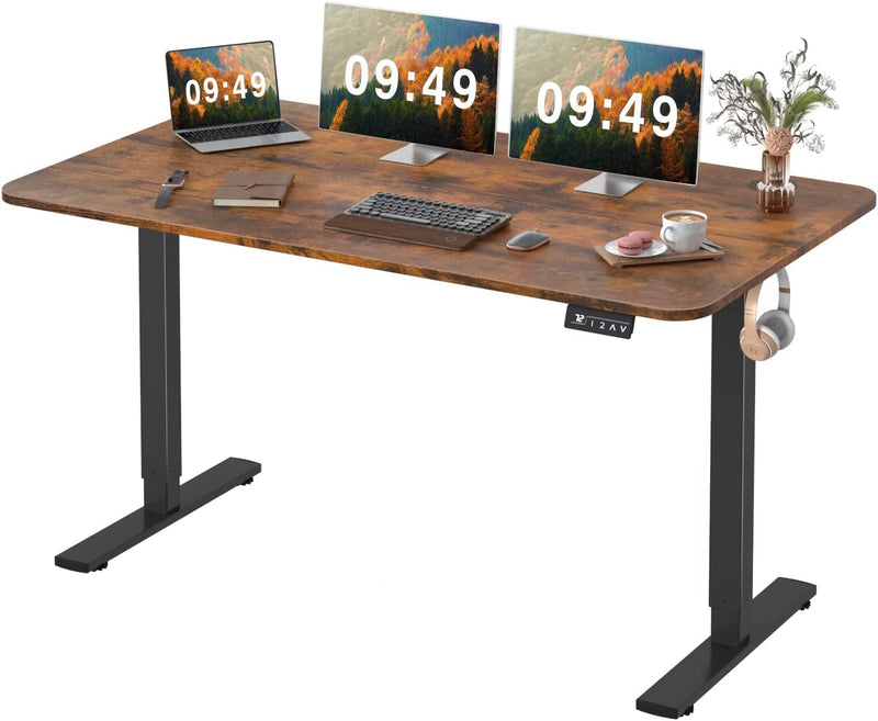 Furmax Office Standing Desk with Height Adjustable Metal Legs, Carbon