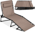 Best Choice Products Patio Chaise Lounge Chair, Outdoor Portable Folding In-Pool Recliner for Lawn, Backyard, Beach W/ 8 Adjustable Positions, Carrying Handles, 300Lb Weight Capacity - Fog Gray