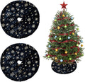 2 Pack Christmas Tree Skirt Decorations 15 Inch Mini Xmas Tree Skirt, Buffalo Plaid Tree Skirt for Family Christmas Party Holiday Decoration