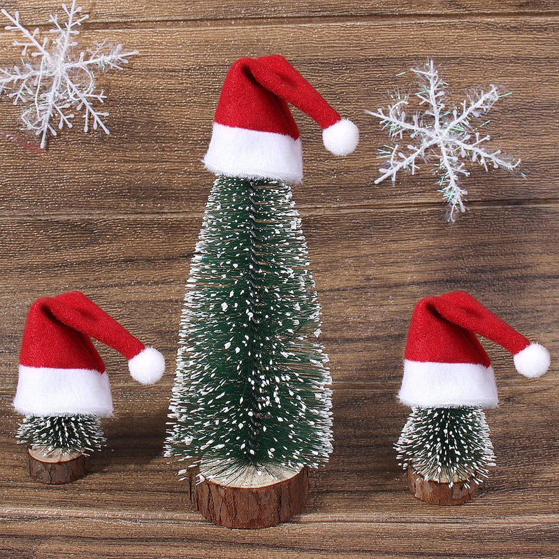 10Pcs Mini Santa Hat Wine Bottles Cover Home Christmas Decor