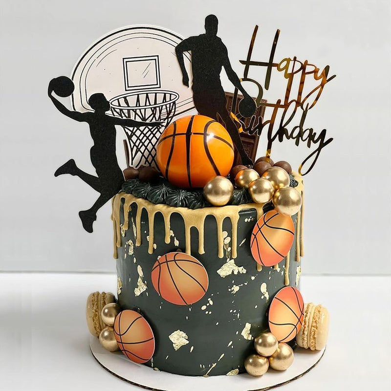 20 PCS Basketball Cake Toppers, Basketball Star Themed Cake Decorations for Basketball Birthday Cake Party Decorations Basketball Party Supplies