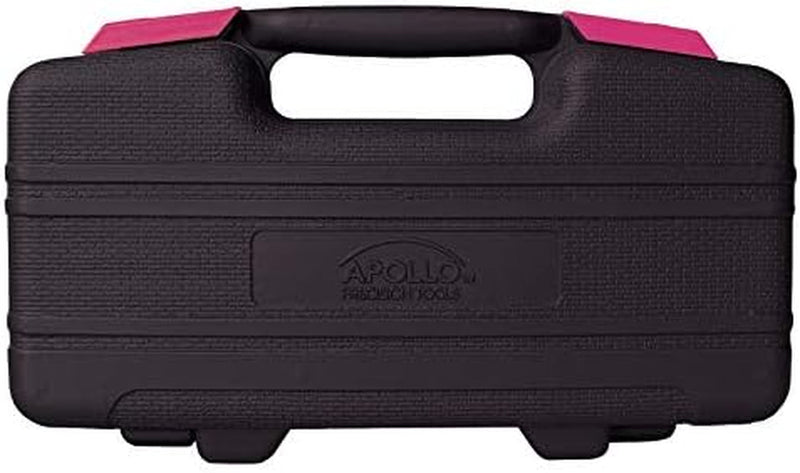 Apollo Tools Original 39 Piece General Household Tool Set in Toolbox Storage Case with Essential Hand Tools for Everyday Home Repairs, DIY and Crafts - Pink Ribbon - Pink - DT9706P