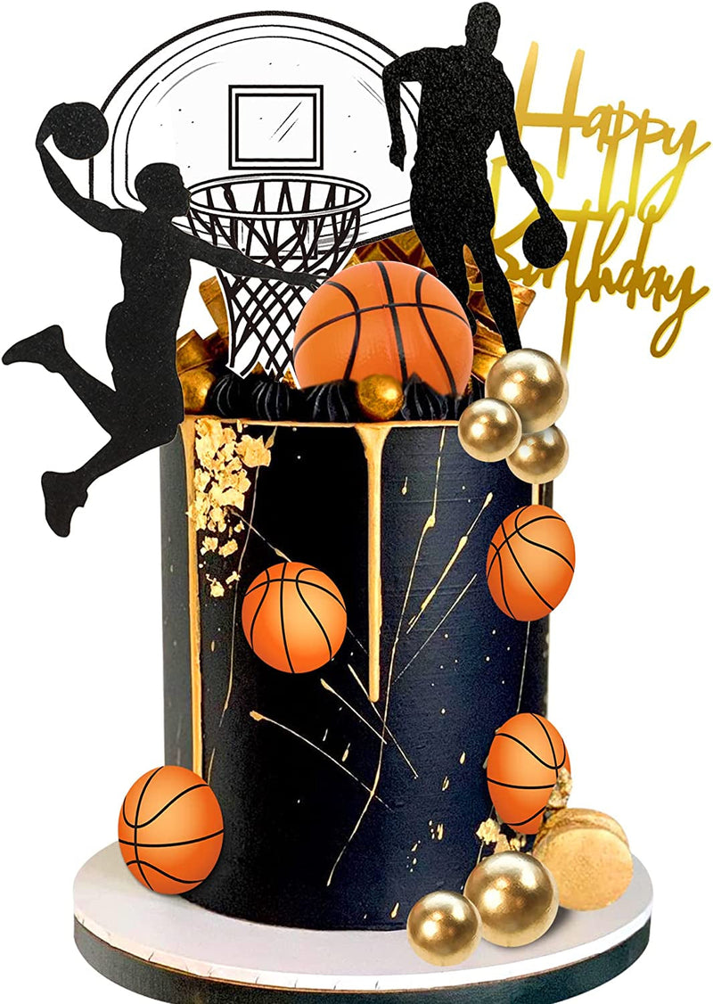 20 PCS Basketball Cake Toppers, Basketball Star Themed Cake Decorations for Basketball Birthday Cake Party Decorations Basketball Party Supplies