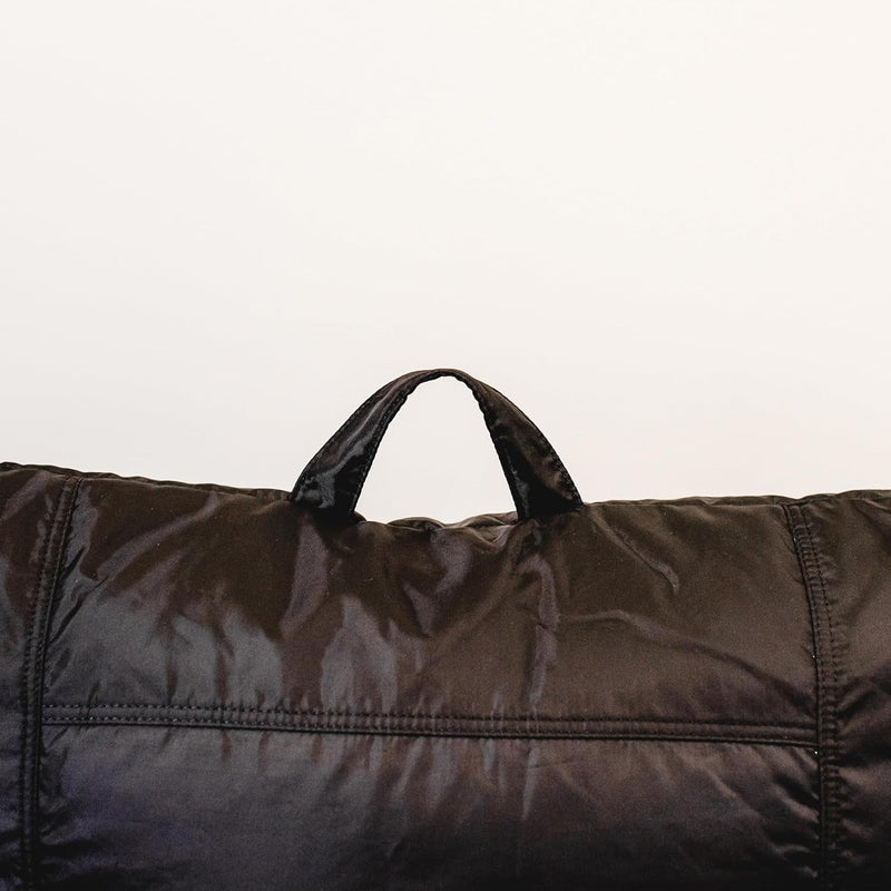 Big Joe Dorm Bean Bag Chair with Drink Holder and Pocket, Black Smartmax, Durable Polyester Nylon Blend, 3 Feet