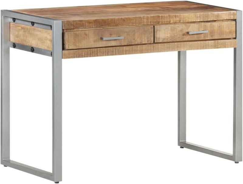 Desk 42.5"X19.7"X29.5" Rough Mango Wood, Office Desks & Workstations, Study Desk, Dressing Table, Desk Table for Study, Bedroom, Office