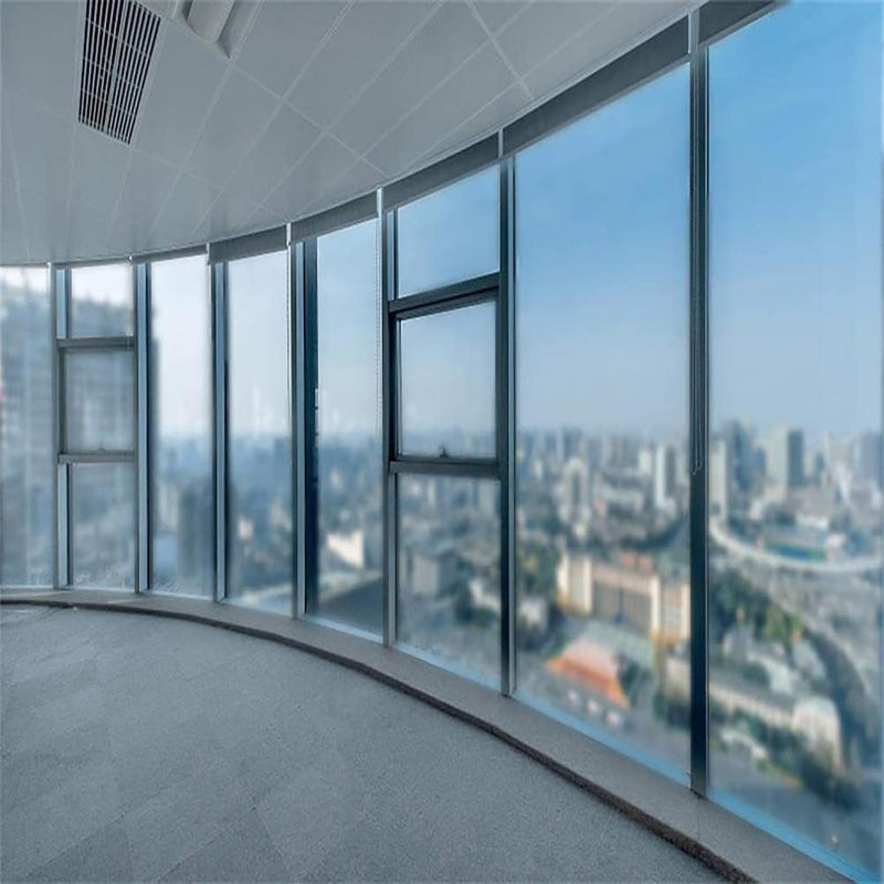 AOFOTO 7X5Ft Business Office Window Photography Background Blurry Glass Window Hazy City Buildings View Backdrop Coworking Adult Man Woman Artistic Portrait Photo Studio Props Video Drape Wallpaper