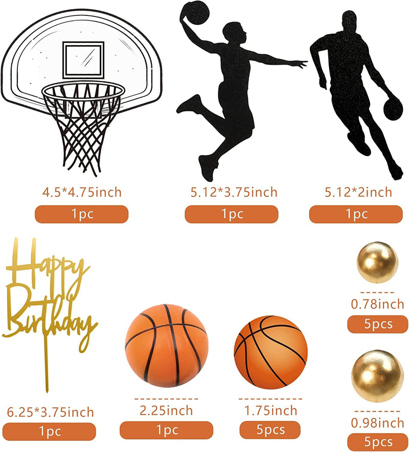 20 PCS Basketball Cake Toppers, Basketball Star Themed Cake Decorations for Basketball Birthday Cake Party Decorations Basketball Party Supplies