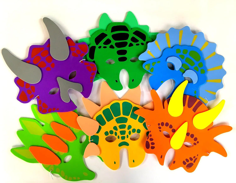 1 Dozen Foam Dinosaur Masks, Party Favors for Children (12 Dinosaur Masks)