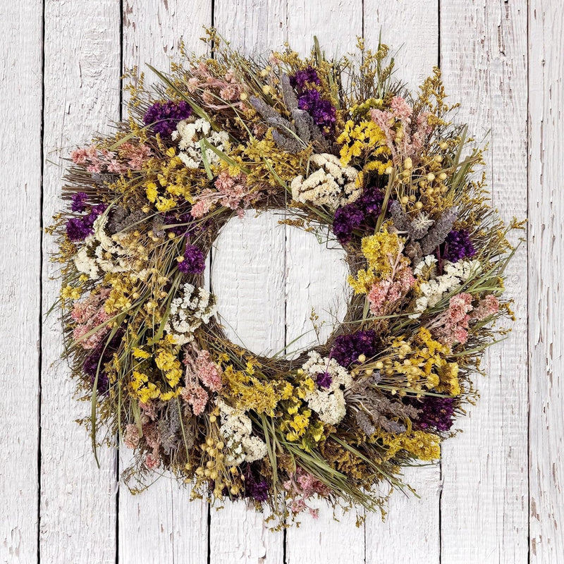 ANDALUCA Natural Botanical Floral Decorative Wreath (Sunshine Blooms)