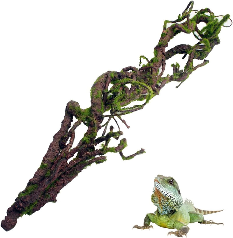 BNOSDM Reptile Bend-A-Branch Vines with Moss Bendable Jungle Climbing Vine Pet Habitat Decor for Bearded Dragons Chameleon Geckos Snakes Lizards Frogs